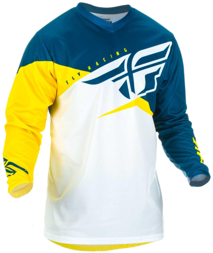 Fly Racing - Fly Racing F-16 Youth Jersey - 372-923YL - Yellow/White/Navy - Large