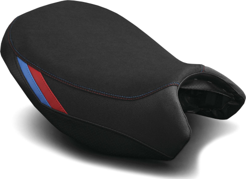 Luimoto - Luimoto Motorsports Edition Rider Seat Covers - Black Suede/Blue/Red/Tec-Grip/Perforated - 8081101