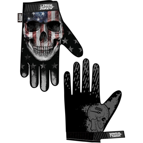 Lethal Threat - Lethal Threat USA Skull Gloves - GL15012L - USA Skull - Multi - Large