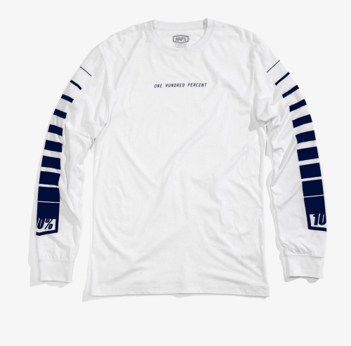 100% - 100% Breakaway Long Sleeve T-Shirt - 32111-000-13 - White - X-Large
