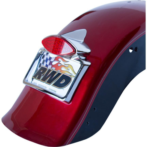 Russ Wernimont Designs - Russ Wernimont Designs LED Run/Turn/Brake Taillight with License Plate Frame - Chrome - RWD-50207C