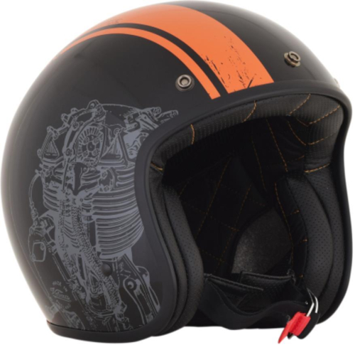 AFX - AFX FX-76 Raceway Helmet - 01042066 - Gloss Black/Orange - X-Small
