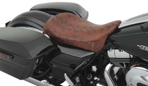Drag Specialties - Drag Specialties Low-Profile Solo Seat - Red Faux Python - 0801-0876