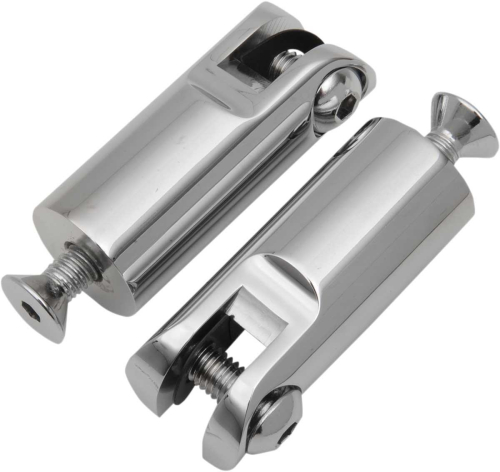 Accutronix - Accutronix Billet Footpeg Mounts - 2 1/2in. Front Peg Mounts with 3/8in.-16 x 1 1/2in. Mounting Bolts - Chrome - FPMT200-C
