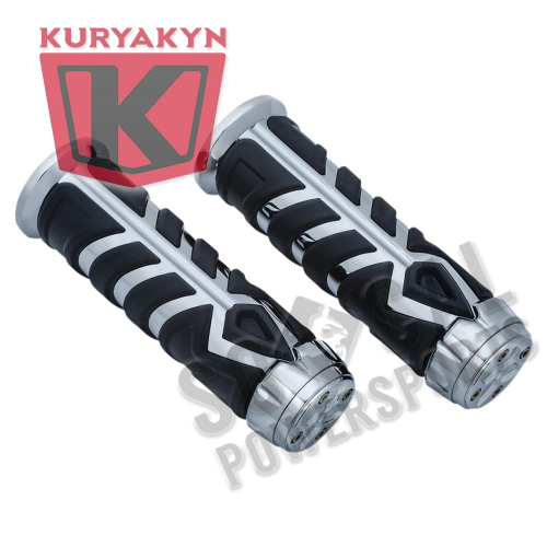Kuryakyn - Kuryakyn Spear Grips - Chrome/Black - 5636