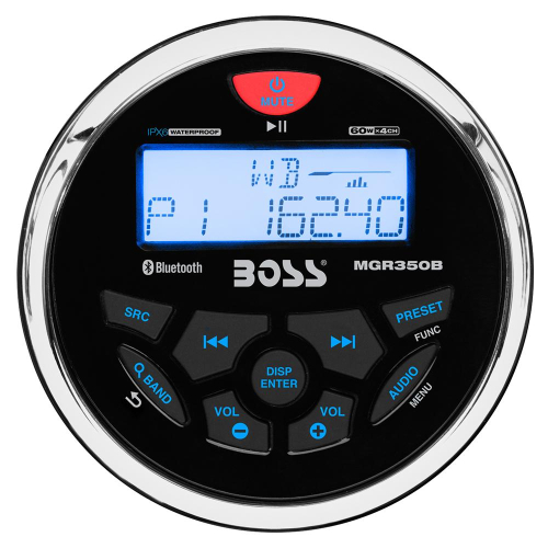 Boss Audio - Boss Audio MGR350B Marine Gauge Style Radio - MP3/AM/FM/RDS Receiver
