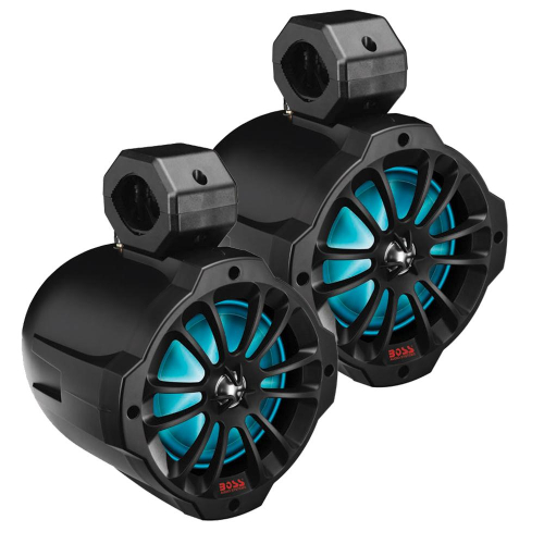 Boss Audio - Boss Audio 6.5" Amplified Wake Tower Multi-Color Illuminated Speakers - Black