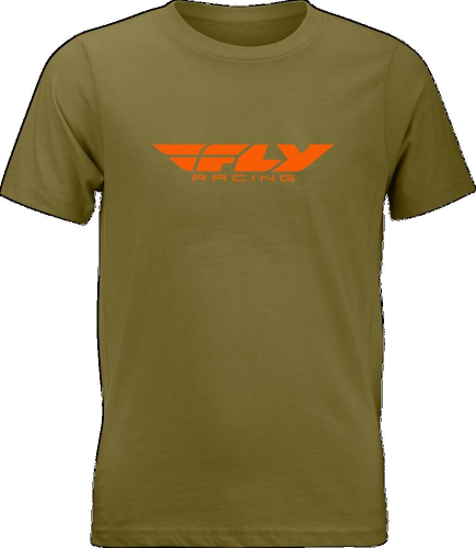 Fly Racing - Fly Racing Fly Corporate Youth T-Shirt - 352-0676YL - Olive/Orange - Large