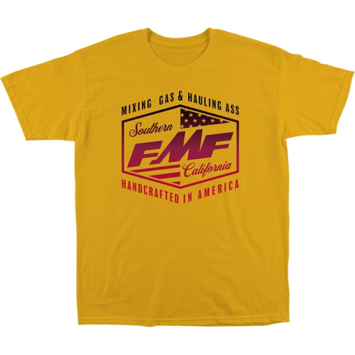 FMF Racing - FMF Racing Industry T-Shirt - FA22118911GLD2X - Gold/Red - 2XL