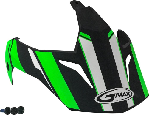 G-Max - G-Max Visor with Screws for GM-11/S Helmets - Vertical Matte Black/Hi-Vis Green - G011083
