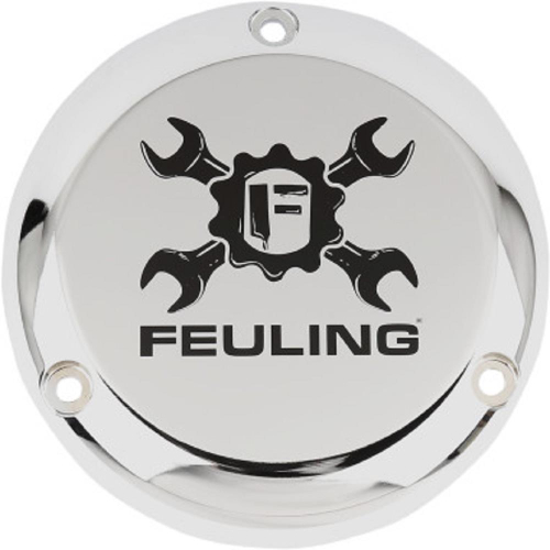 Feuling - Feuling Derby Cover - Gear Cross Wrench Logo - Chrome - 9156