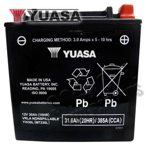 Yuasa - Yuasa High Performance Maintenance Free Battery - YIX30L-BS - YUAM6230X