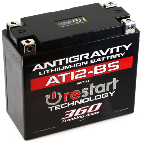 Antigravity Batteries - Antigravity Batteries RE-START Lithium-Ion Battery - YT12-BS Case Style - AG-AT12BS-RS