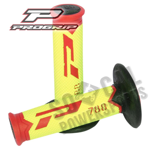 Pro Grip - Pro Grip Cross Triple Density 788 Grips - Red/Yellow/Black - 788RDFLYLBK