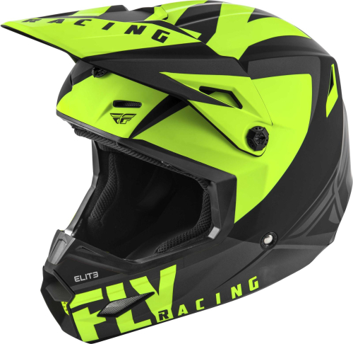 Fly Racing - Fly Racing Elite Vigilant Youth Helmet - 73-8615-1 - Matte Black/Hi-Vis - Small