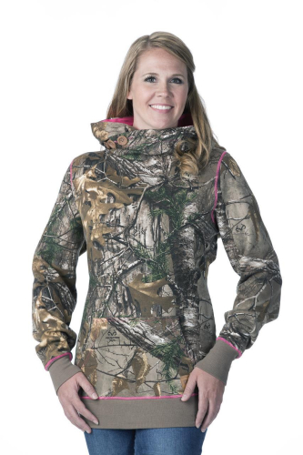 DSG - DSG Side Button Womens Pullover Hoody - 21875 - Realtree/Pink - X-Small