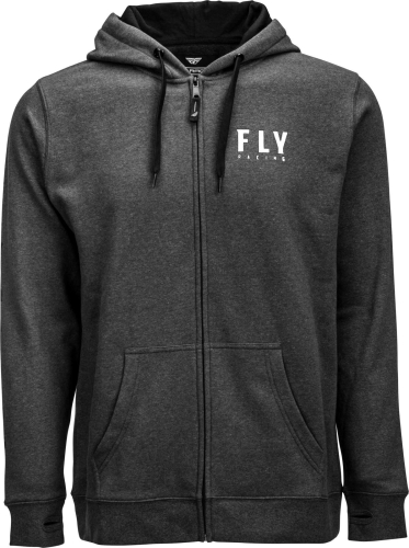 Fly Racing - Fly Racing Fly Logo Zip Up Hoodie - 354-0236L - Dark Charcoal - Large