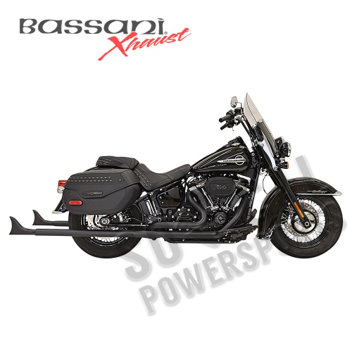 Bassani Manufacturing - Bassani Manufacturing True Duals with 39in. Fishtail Mufflers - with Baffle - Black - 1S96EB39