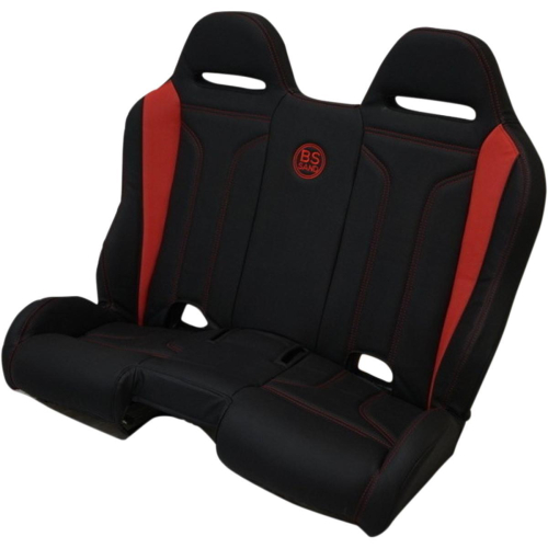 BS Sand - BS Sand Performance Front/Rear Bench Seat - Double T - Black/Red - PEBERDDTR
