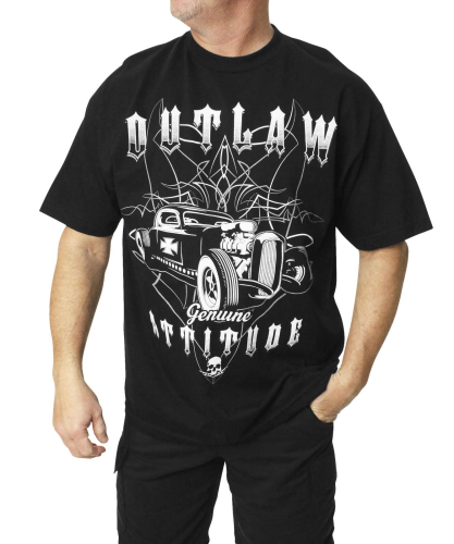 Outlaw Threadz - Outlaw Threadz Attitude T-Shirt - MT114-MD - Black - Medium