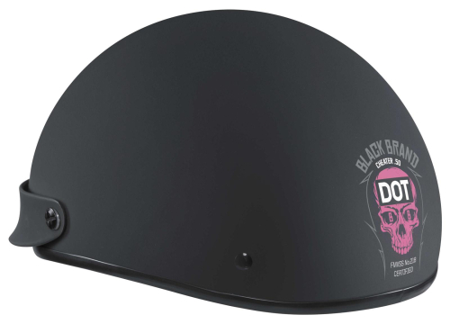 Black Brand - Black Brand Cheater .50 Helmet - BB1012 - Matte Black/Pink Logo - Small