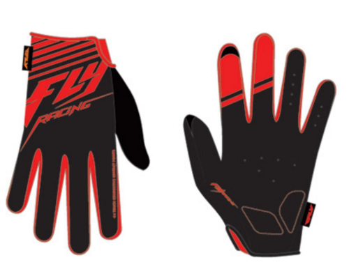 Fly Racing - Fly Racing Media Gloves (2018) - 350-07211 - Black/Red - X-Large