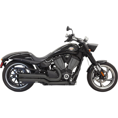 Bassani Manufacturing - Bassani Manufacturing Pro Street Turn Out Pipes - Black - 6H23DB