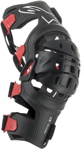 Alpinestars - Alpinestars Bionic-10 Carbon Knee Brace Set - 6500719-13-L - Black/Red - Large