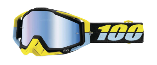 100% - 100% Racecraft Antigua Goggles - 5011017802 - Antigua/ Black/Yellow/Blue / Blue Lens - OSFM