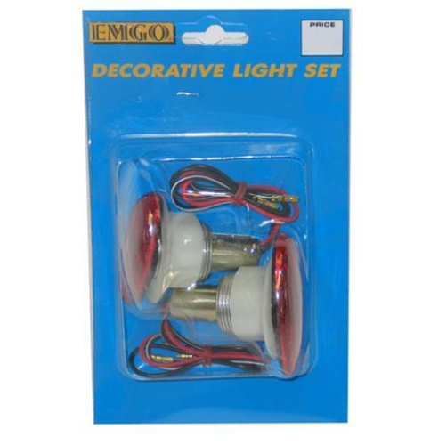 Emgo - Emgo Cat Eye Red Light Kit w/ Dual Filament Bulb for Quadrax ATV Storage Boxes - 61-81985