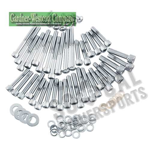Gardner-Westcott - Gardner-Westcott Cam and Primary Cover Hardware Set - Knurled - Chrome - C-10-24-01