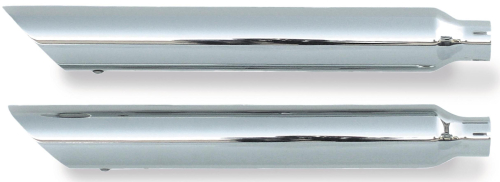Rush Exhaust - Rush Exhaust 3in. Slip-On Mufflers - 2.25in. Baffle - Slash Down - Chrome - 14201-225