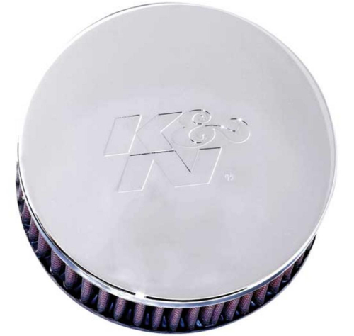 K&N Engineering - K&N Engineering Universal Round Straight Air Filter - Chrome End Cap - RC-0850