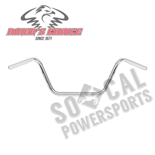 Bikers Choice - Bikers Choice 1in. Med. Buckhorn Custom V-Twin Handlebar - Standard - Chrome - 400196