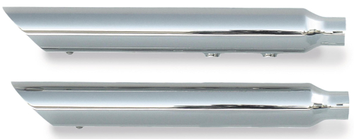 Rush Exhaust - Rush Exhaust 3in. Slip-On Mufflers - 2.25in. Baffle - Slash Down - Chrome - 25301-225