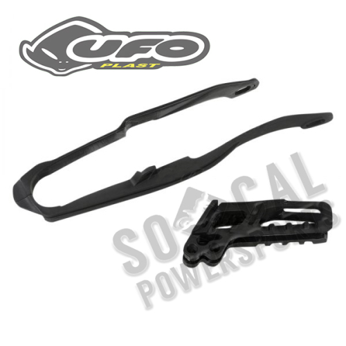 UFO Plastics - UFO Plastics Chain Guide and Swingarm Slider Kit - Black - HO04632-001