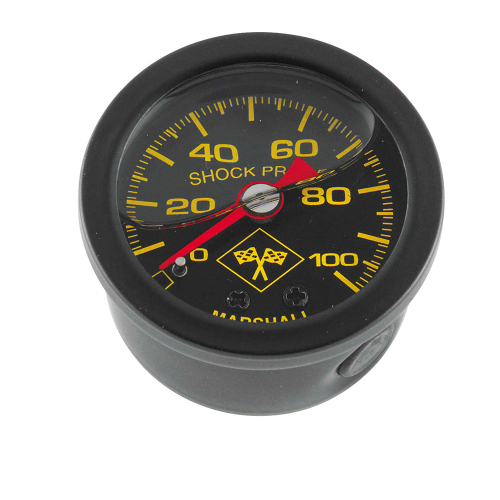 Bikers Choice - Bikers Choice Marshall Liquid Filled Shock Proof Gauge - Midnight Series 0-100 psi Black - MNB00100