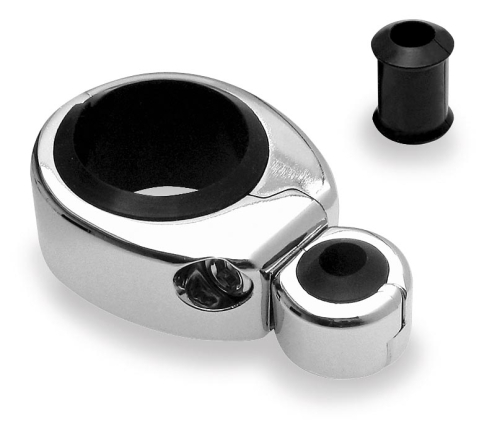 Bikers Choice - Bikers Choice Swivel Head Cable Clamp - 1in. Single/1-1/8in. without Rubber Sleeve - Chrome - 11-0043