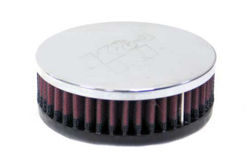 K&N Engineering - K&N Engineering Clamp-On Custom Round Straight Air Filter - Chrome End Cap - RC-0330