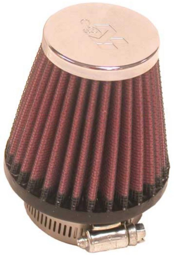 K&N Engineering - K&N Engineering Universal Round Tapered Air Filter - Chrome End Cap - RC-1090