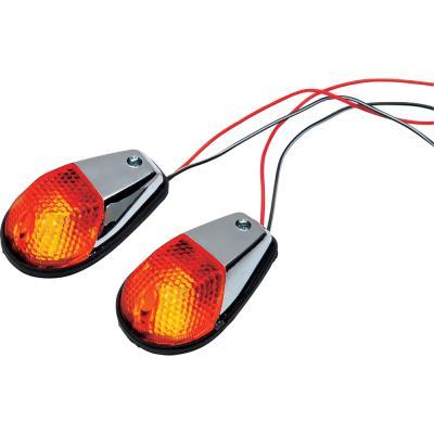 K&S Technologies - K&S Technologies Flush Mount Marker Lights - Chrome/Amber Lens - Dual Filament - 25-8228
