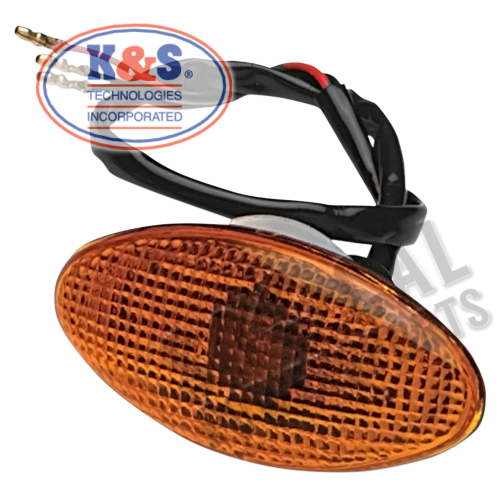 K&S Technologies - K&S Technologies Flush Mount Marker Lights - Flat Oval Large/Amber Lens - Single Filament - 25-8275