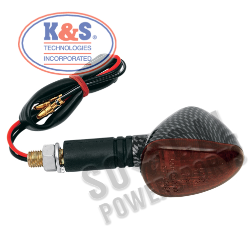 K&S Technologies - K&S Technologies Compact Flexible Marker Lights - Carbon Fiber/Smoke Single Filament - 25-8411
