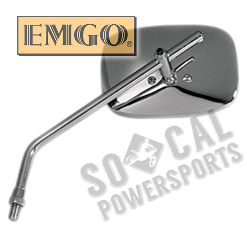 Emgo - Emgo Universal Rectangular Mirror - Chrome - 10mm Thread - 20-21710