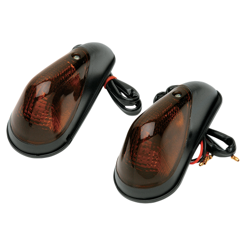 K&S Technologies - K&S Technologies Mini Wing Marker Lights - Black/Smoke Lens - Dual Filament - 25-8188