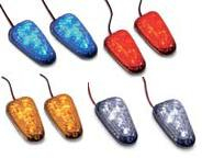 K&S Technologies - K&S Technologies LED Mini Triangle Marker Lights - Chrome/Blue Lens - 25-9700