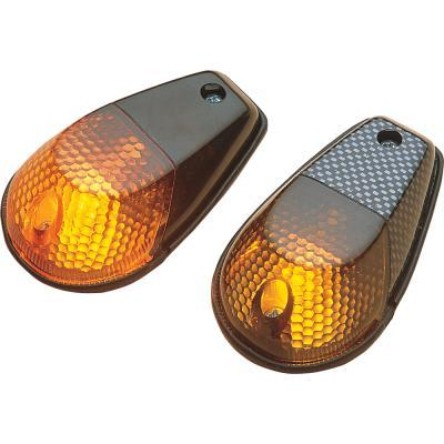 K&S Technologies - K&S Technologies Flush Mount Marker Lights - Carbon/Amber Lens - Single Filament - 25-8016