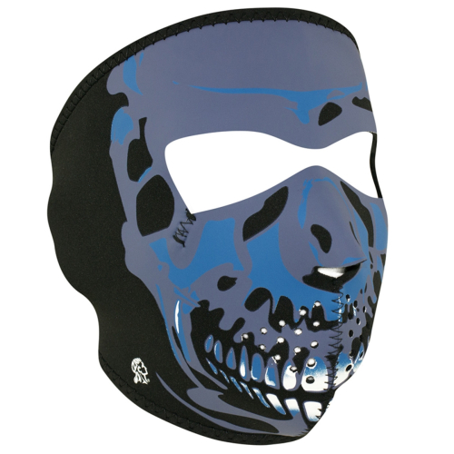 Zan Headgear - Zan Headgear Full Face Mask - WNFM024 - Blue Chrome Skull - OSFM