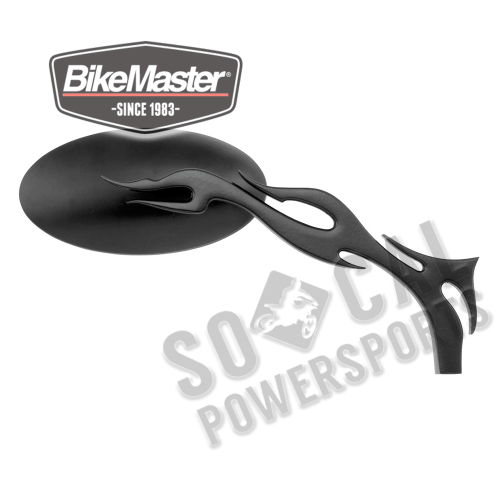 BikeMaster - BikeMaster Old School Flame Mirror - Black - KS-A30B