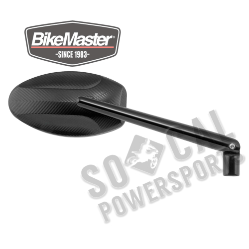 BikeMaster - BikeMaster Lined Oval Tube Mirror - Black - KS-A60BCNC